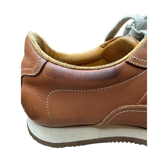 Hermes Men EU 40.5 US 7.5 Quick Sneakers Low Cut Shoes Leather Orange Brown Logo - Picture 8 of 16